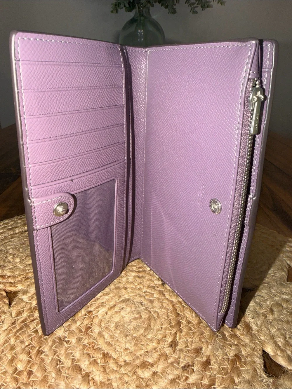 Coach Lavender Leather Continental Wallet